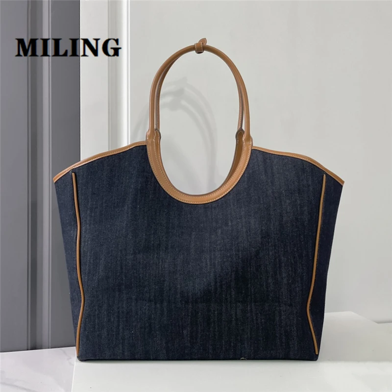 Summer Women Blue Denim Tote Bag Fashion Patchwork Crossbody Bag Lady Casual Simple Shoulder Bag Female Large Capacity Handbag