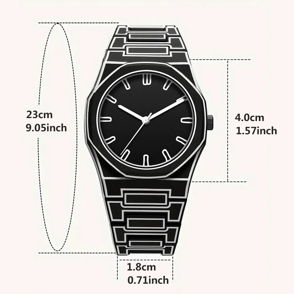 Lightweight Polycarbonate Men's Quartz Watch - Classic Black Silicone Strap, Fashion Style