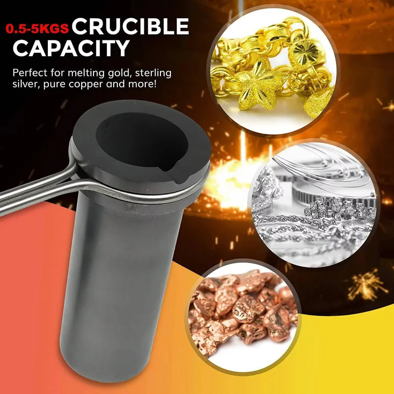 

Induction Heating Metals Machine With Crucible For Melting Gold Silver Brass Copper Iron