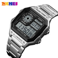 SKMEI Casual Waterproof Digital Watches For Men Women Chrono Wristwatches Fashion Sports Stainless Steel Strap Electronics Watch