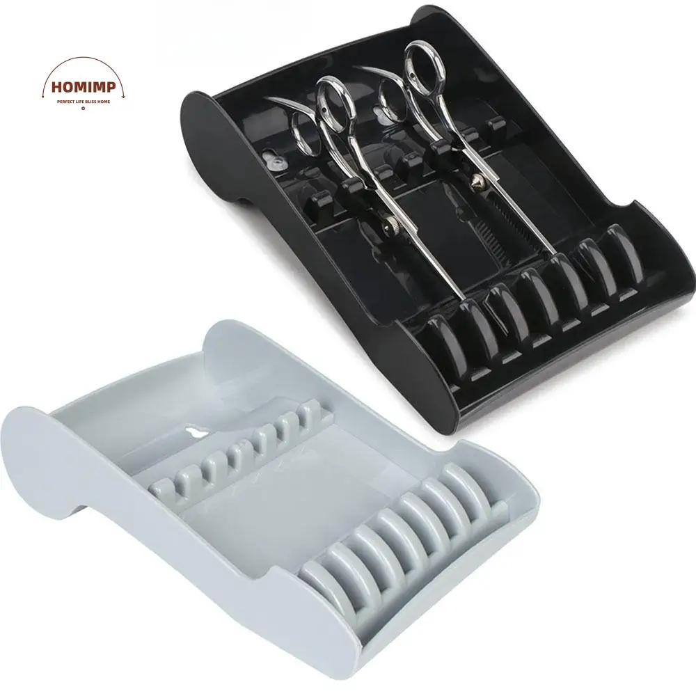 

8 Slot Salon Scissors Holder Large Capacity Strong Adsorption Hair Cutting Shears Display Box with 2 Suction Cup Portable