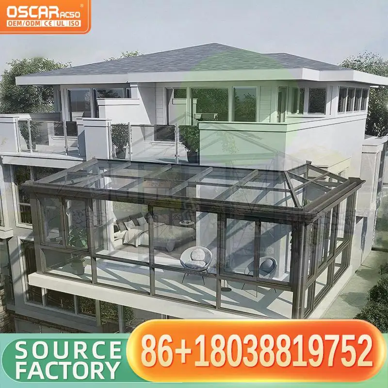 Customizable Retractable Movable Sunroom with Laminated Thermal Insulation Victorian Style Conservatory for US Gardens Patio Bal