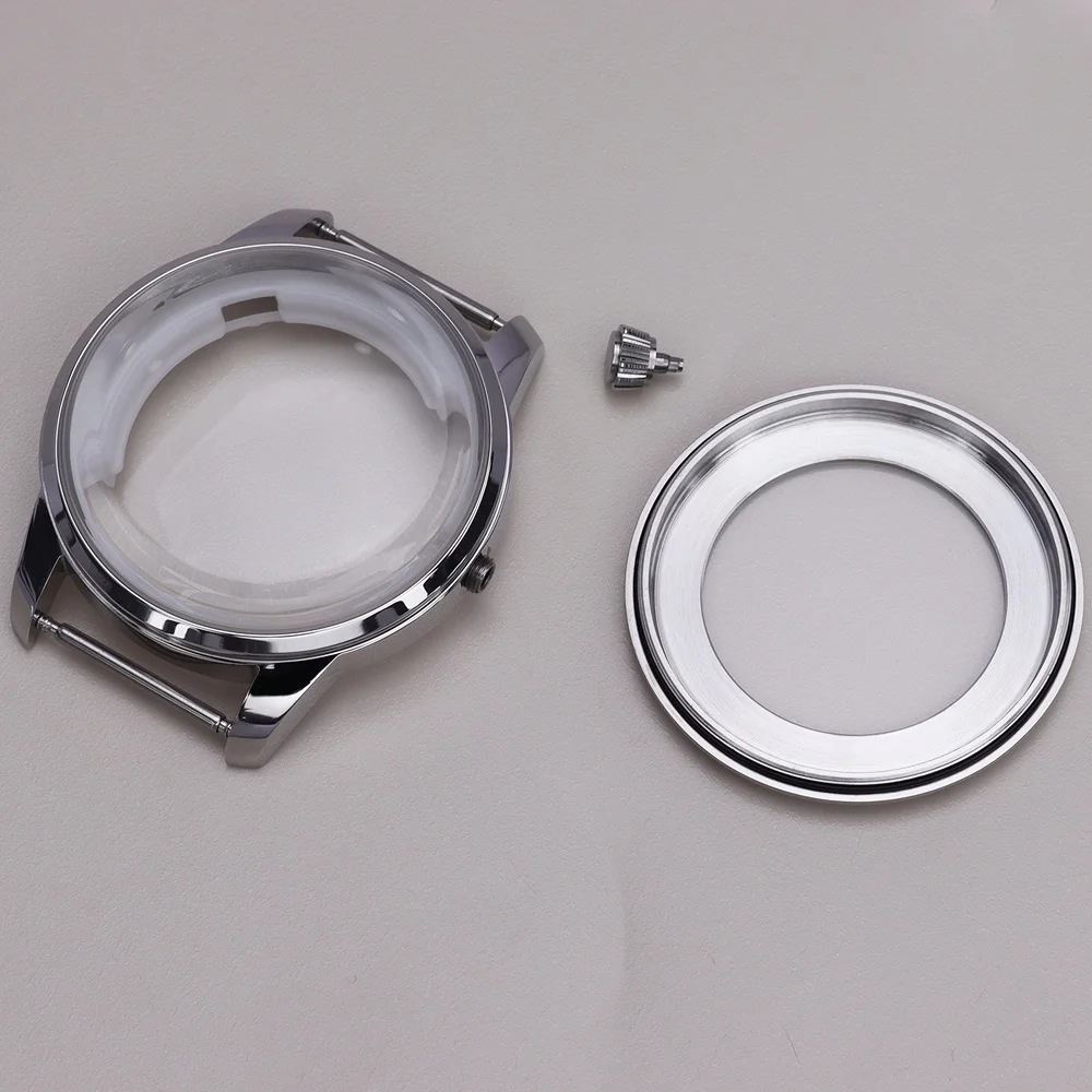 33MM/40MM Watch Case Arched Glass For Cocktail NH35 NH38/34 Movement Transparent Back NH35 Case 316L Stainless Steel Watch Parts