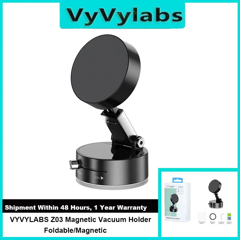 

VYVYLABS Magnetic Vacuum Holder Support Mobile Stand Suction Cup Folding Phone Stand For Car windshield Wall for iPhone 17 16 15