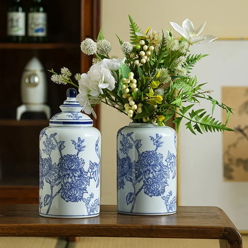 Blue And White Porcelain Vase Chinese Style Blue Printing Classic Blue And White Porcelain Vase Suitable For Hydroponic Vase