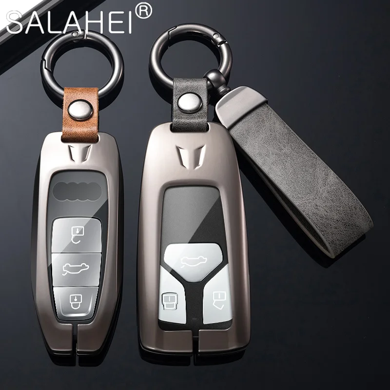 

Key Case Cover Zinc Alloy Leather Car Remote Key Shell For Audi A1 A4 A5 A6 A7 A8 B6 B7 B8 B9 TT TTS 8S SQ5 A4L A6L Q3 Q5 Q7 S5