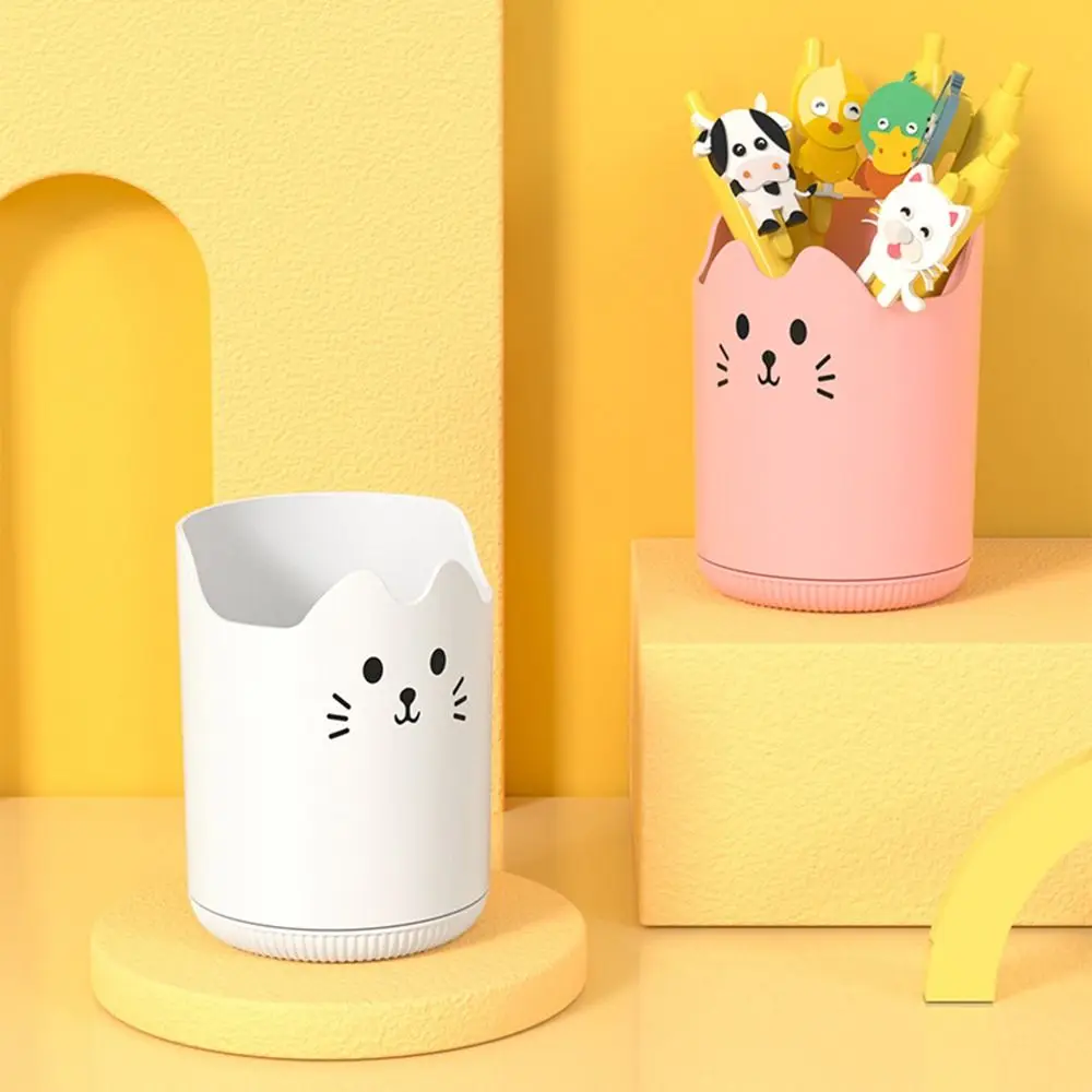 פשוט מחזיק עיפרון תואר 360 סיבוב איפור חמוד מברשת מחזיק חתול דפוס עיצוב הטלפון מחזיק עיפרון להציג גביע קוסמטיקה