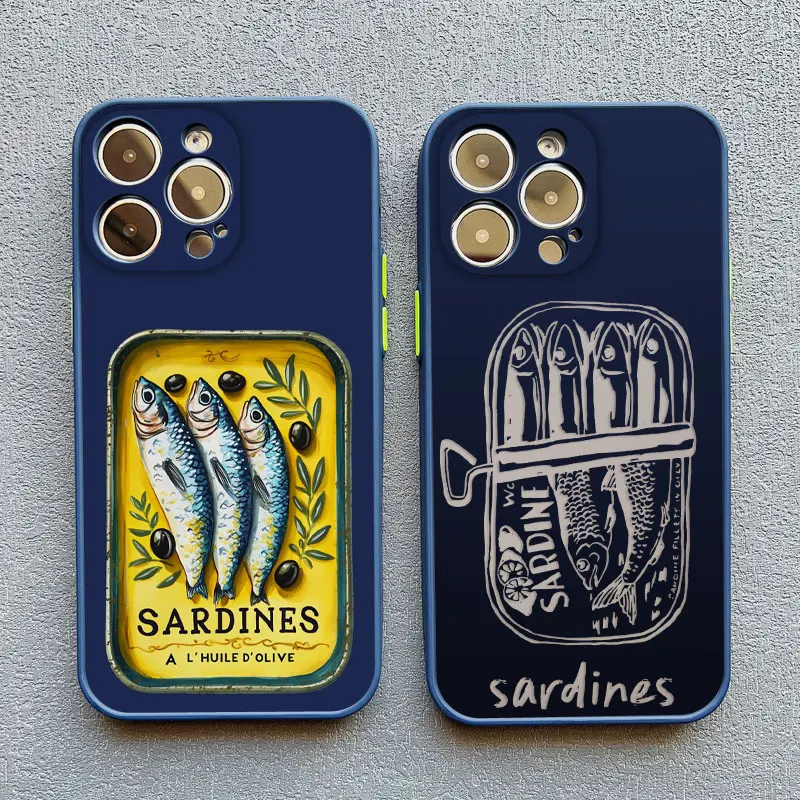 الملونة السردين جراد البحر الأسماك المحيط الحيوان لتقوم بها بنفسك جراب هاتف آيفون 15 16 14 برو ماكس زائد 13 Mini 12 11 برو ماكس XR XS X SE غطاء #1