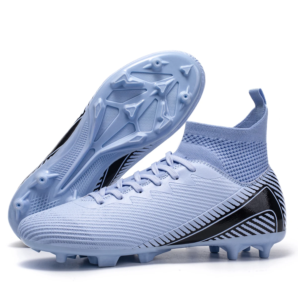 

TF&FG high-top soccer boots are unisex style, breathable, non-slip and wear-resistant, and can be used in all seasons