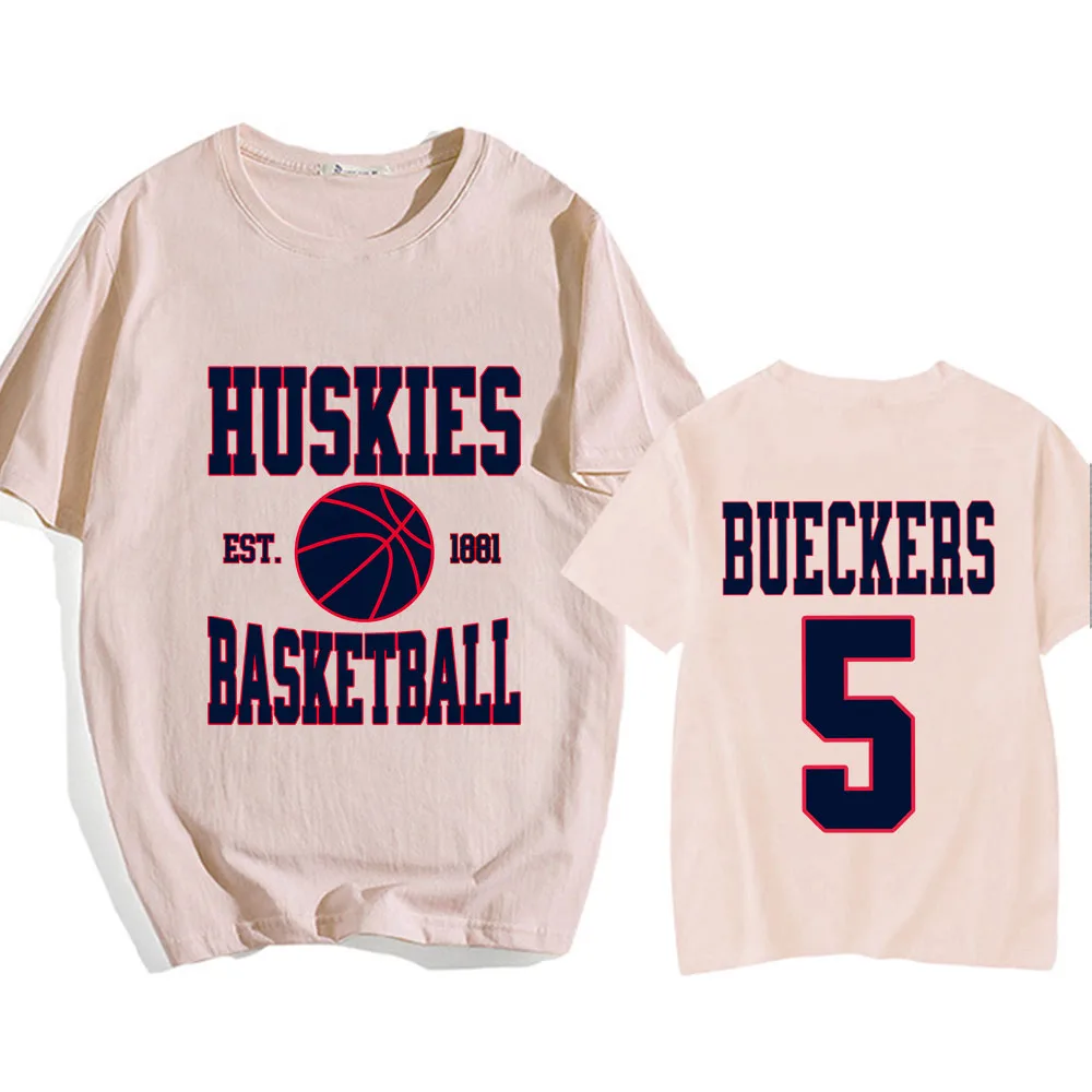 تي شيرت Paige Bueckers مقاس 5 تي شيرت مطبوع على الوجهين بأكمام قصيرة تي شيرت للرجال والنساء