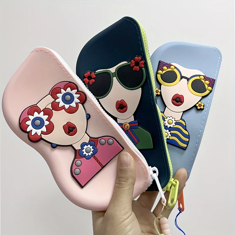 กล่องใส่แว่นตาซิลิโคนสําหรับจัดเก็บ มีหูหิ้วสําหรับแขวน เหมาะสําหรับการเดินทางและแบบพกพา มันกันน้ํา