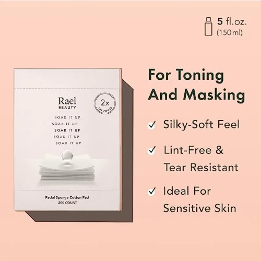 Almohadillas de algodón para cara, esponja Facial, almohadilla cuadrada, uso con tóner, desmaquillante, sin pelusa, cuidado de la piel coreano suave y fino, 200 unidades