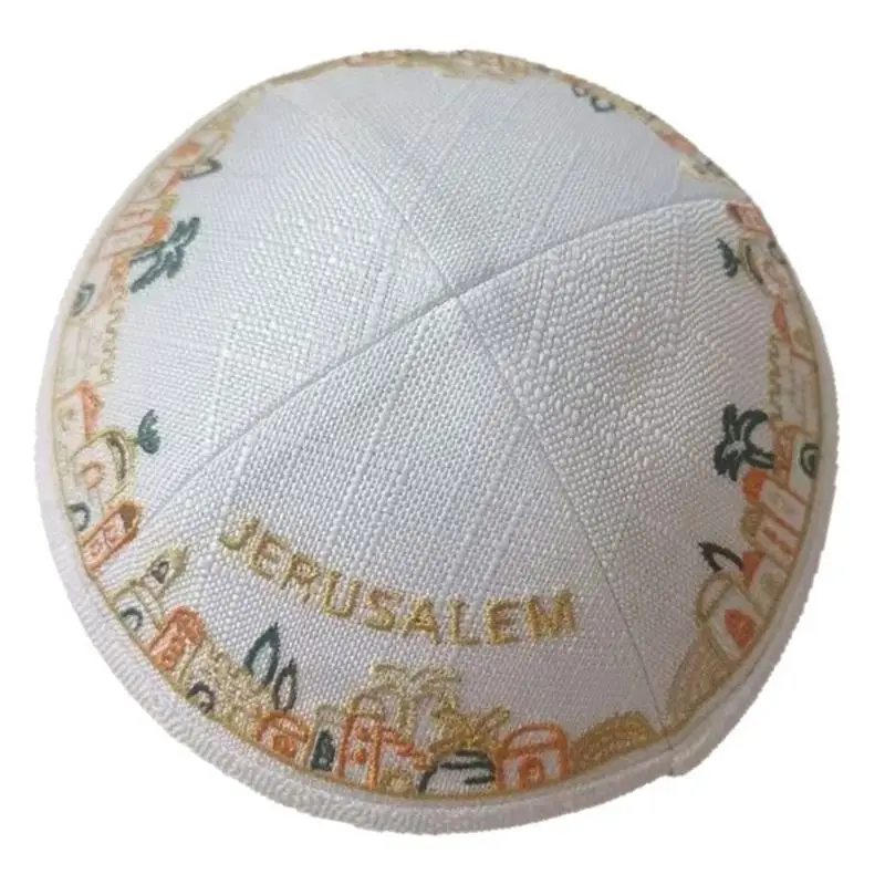 P9FE Faltbare ethnische runde Hut-Kippa-Kappe für Männer, Freizeit- und Outdoor-Kulturveranstaltung – Detail 4