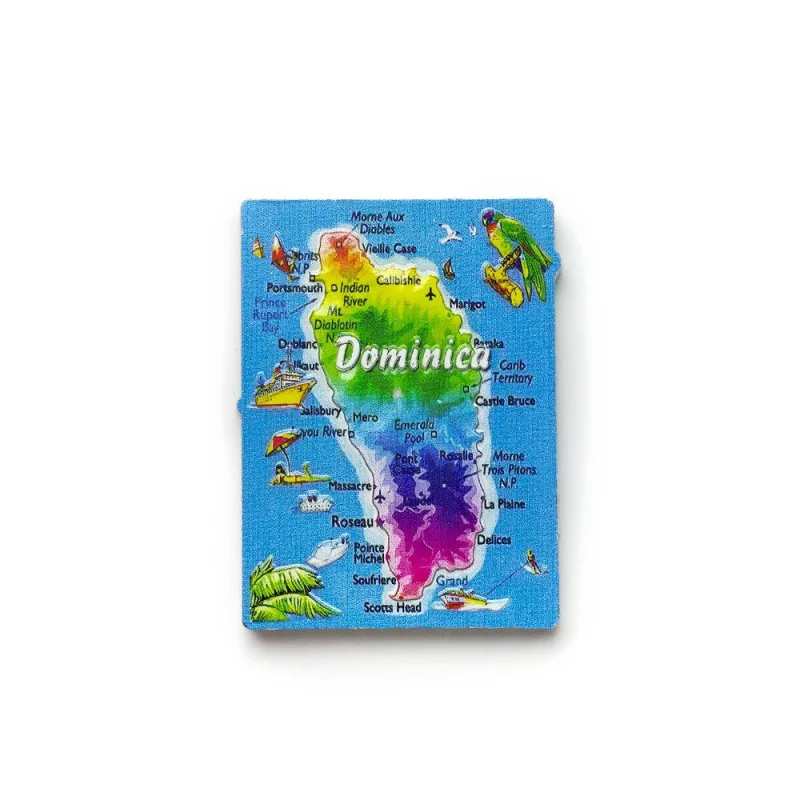 Dominica Landmarks 3D Resin Fridge Magnet - Morne Aux Diables Emerald Pool Home Decor Imanes Nevera