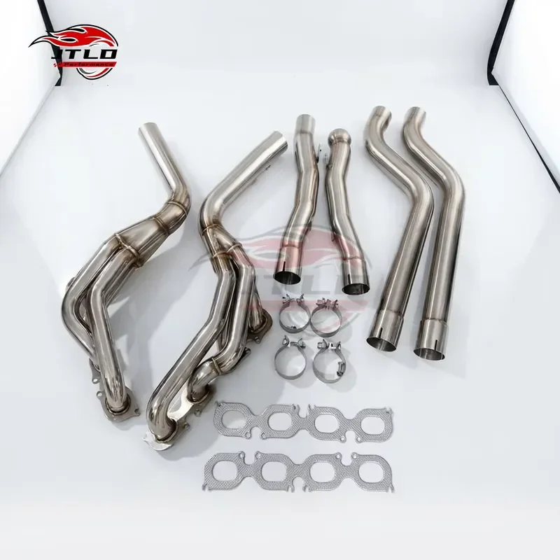 JTLD High Performance 304ss Longtube Exhaust Manifold Header Downpipe for Mercedes-Benz W204 AMG M156 C63