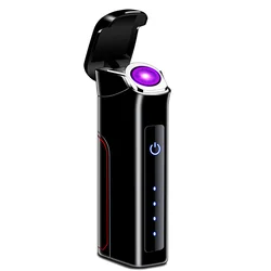 Encendedor de arco de Plasma giratorio para hombre, encendedor electrónico USB, batería intercambiable, táctil inteligente, recargable, Regalos a prueba de viento, nuevo