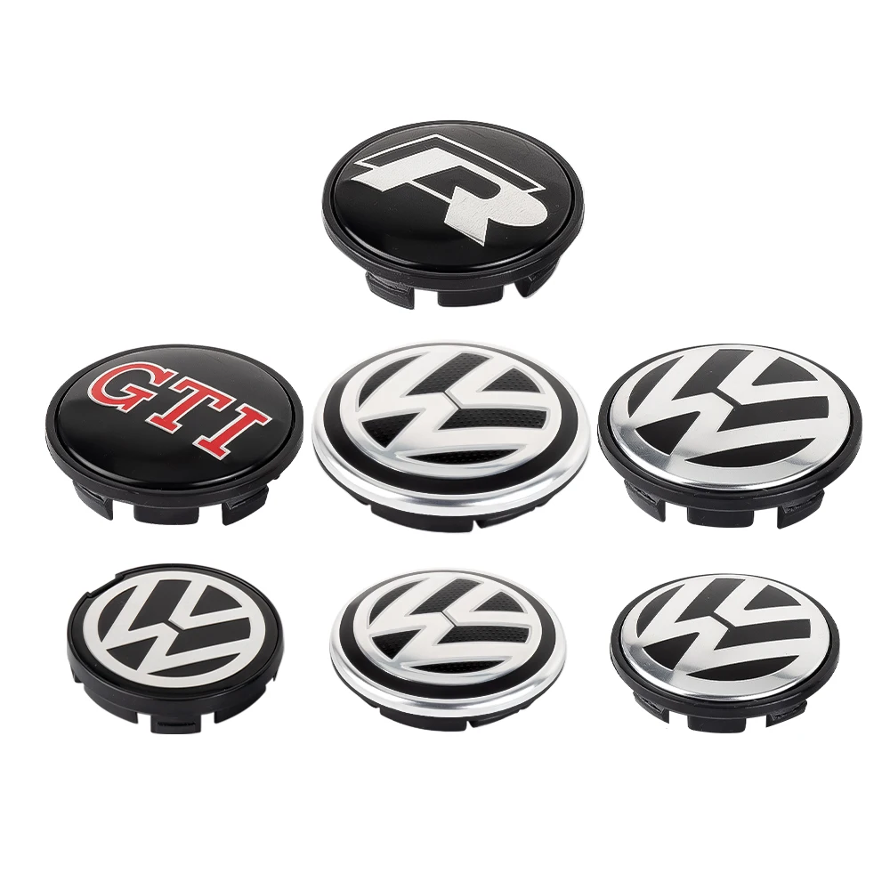 4 unids/set 56mm/65mm/66mm estilo de coche tapa central de rueda cubiertas de cubo insignia accesorios para Volkswagen GTI Golf Tiguan Beetle Passat