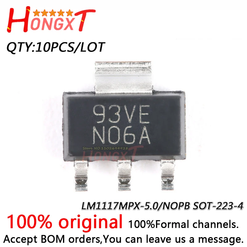 10PCS 100% NEW LM1117MPX-5.0/NOPB SOT-223-4.Chipset