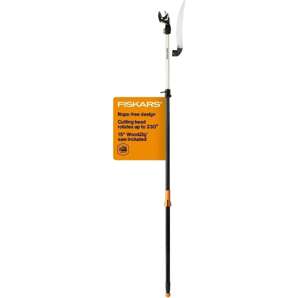 NEW.7.9ft-12ft Extendable Pole Tree Pruner / Trimmer with Rotating Head and Precision-Ground Steel Blade - Easy and Smooth