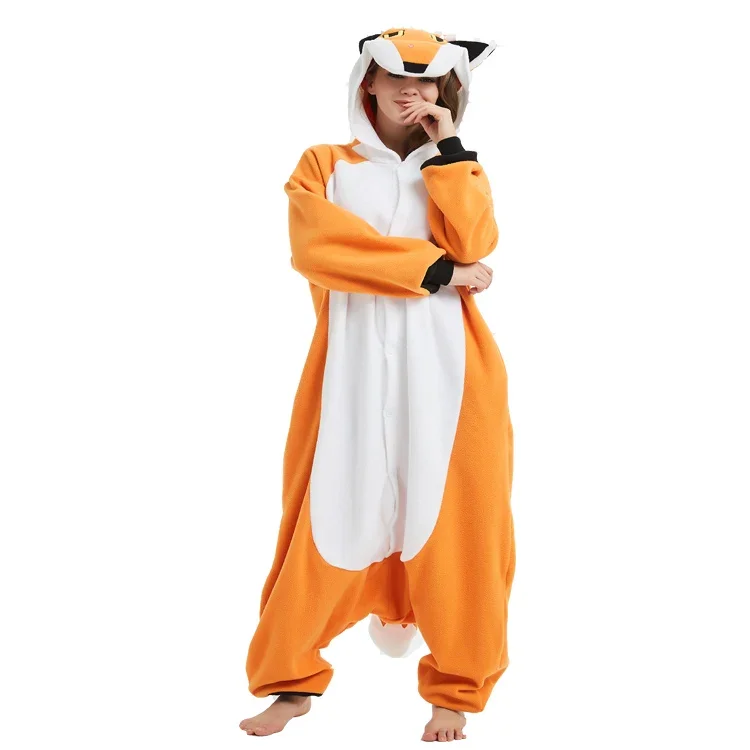 Miniso New Winter Adult Animal Kigurumi Fox Dragon Wolf Onesies Party Pajamas Cartoon Costumes Jumpsuits Christmas