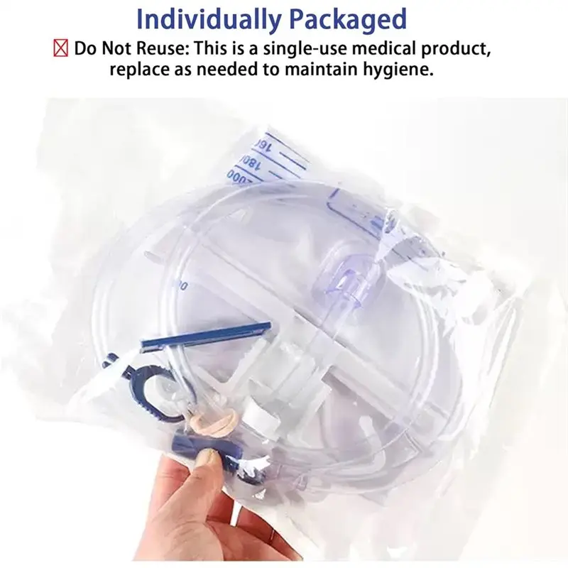 

AB06 Professional Urinary Drainage Bags 2000Ml 5 Pack For Men And Women With Enhanced Anti-Reflux Drip Chamber Catheter Bags