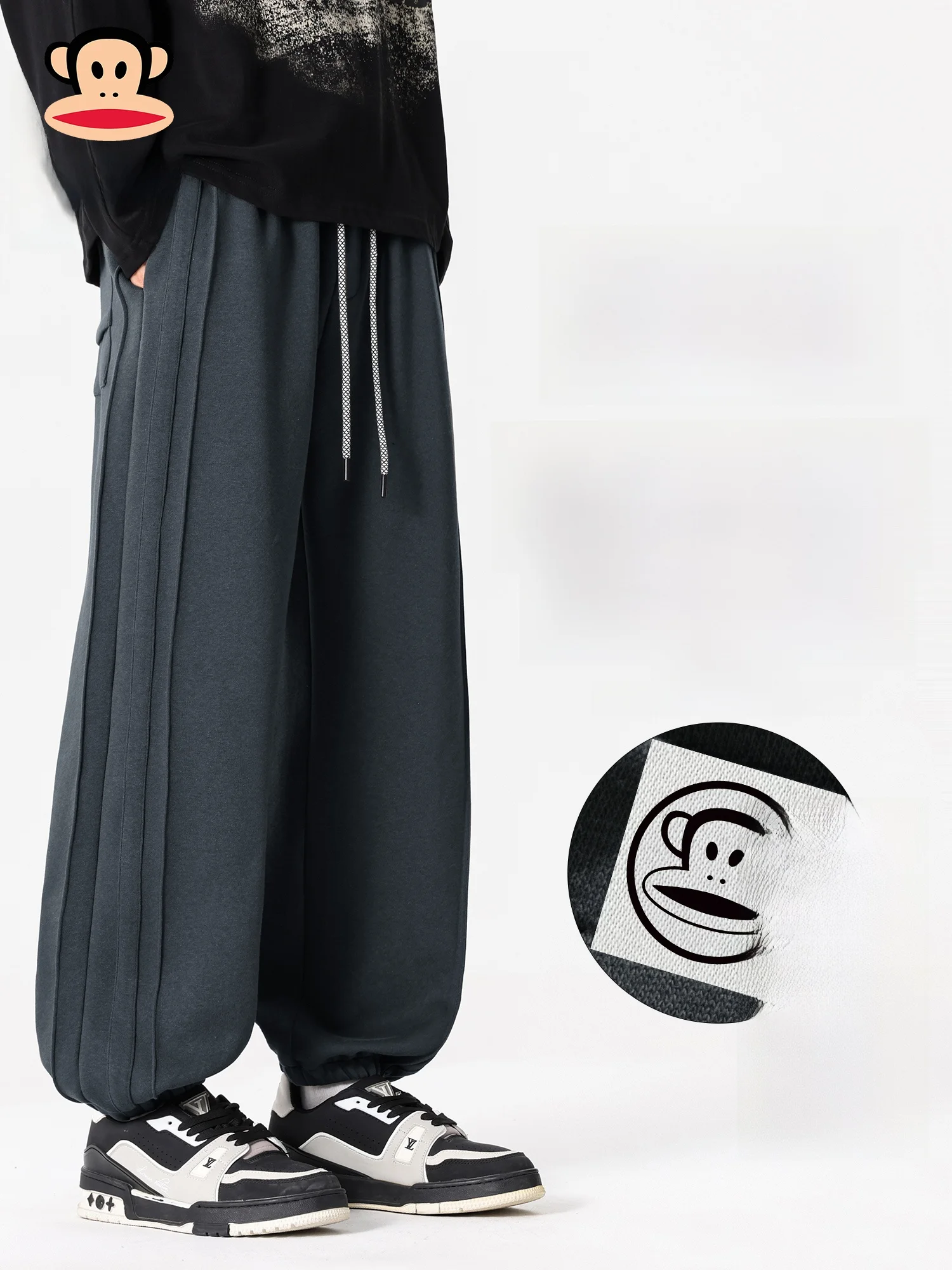 

Мужские зимние спортивные брюки Paul Frank с флисовой подкладкой, свободного кроя, с манжетами, прямые, со средней посадкой