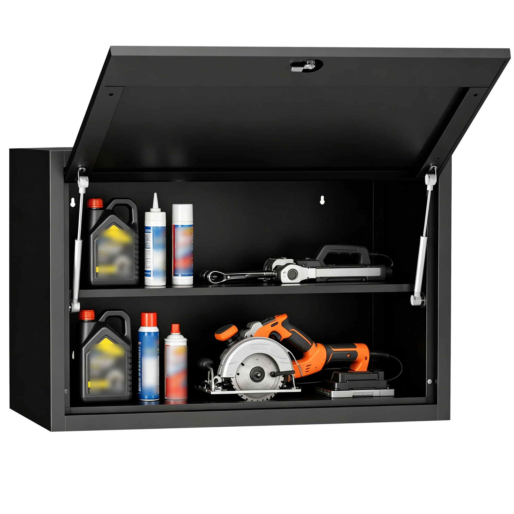 Heavy Duty Wall Mounted Steel Tool Storage Cabinet Metal Garage Organizer Cabinet Lockable Tool Cabinet for Garage Workshop Basement Kitchen, Assembly Required