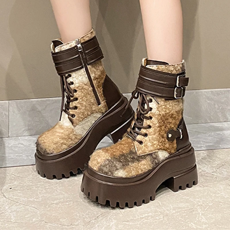 

High Heels Women's Ankle Boots Platform Fashion Shoes Designer Dress Luxury Winter Botas 2025 New Trend Sexy Chelsea Boots Femme