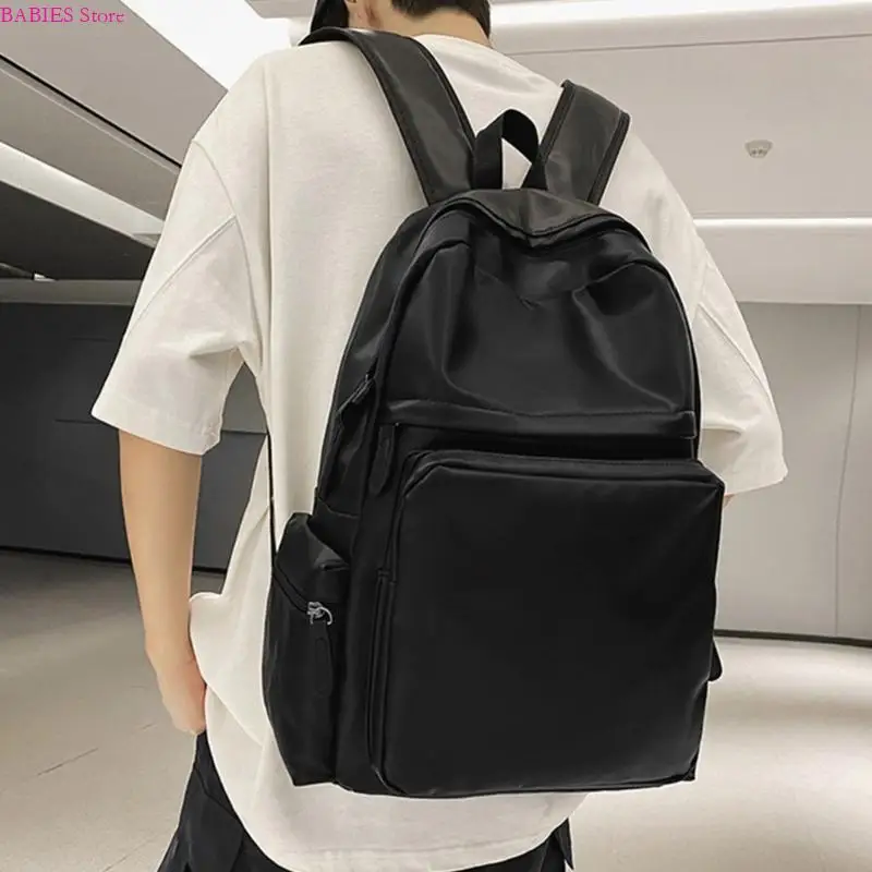 

C9GB Large Capacity School Backpack Laptop Backpacks School Bag PU College Book Bags Casual Travel Rucksack