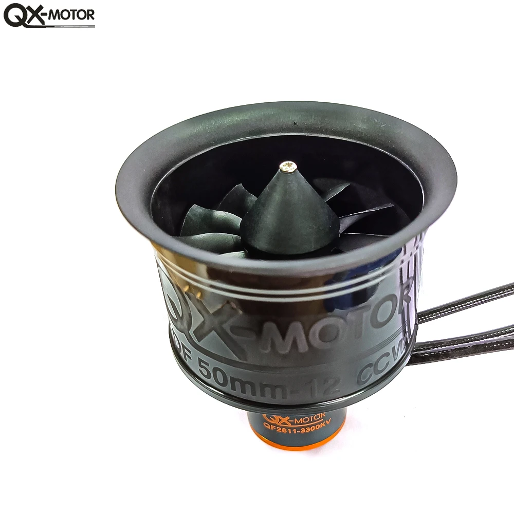 QX-MOTOR 50mm EDF Ducted fan 12 blades CW CCW QF2611 3300/4000/4600/5000KV Brushless motor For FMS freewing RC toy