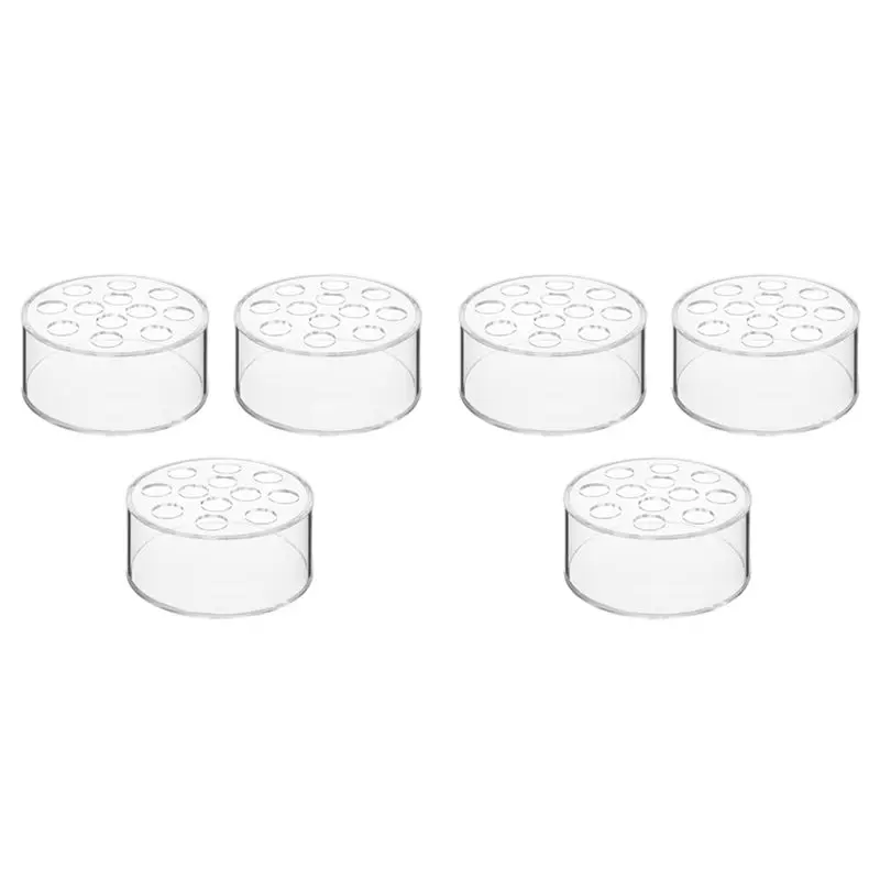 ABFU-6 Pcs Acrylic Floral Centerpiece For Dining Table Decorations Wedding Round Flower Vase 12 Holes Centerpiece Vases