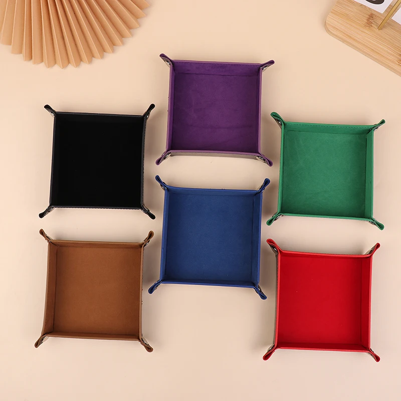 

Key Box PU Leather Folding Dice Tray Box Dice Game Tray For Game Dice Storage Table Board Games