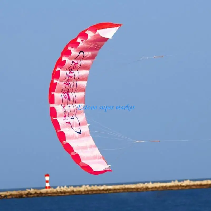 090B Soft Sport Kite Stunt Kite สำหรับชายหาดสำหรับเล่นในช่วงวันหยุดฤดูร้อนของเล่นสนามหลังบ้านกลางแจ้งสำหรับ W/ Dual Line 30m AC