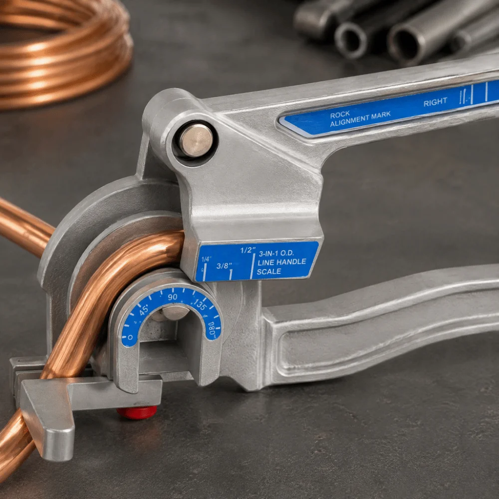 3-In-1 Pipe Bender 0-180° Bending Range Bending Corner 0 Tube Bender Manual Handle Soft Bronze Copper Pipe Bending Tool