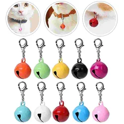 10Pcs Pet Cat Pendant Bell Decorative Item Ringer Pet Necklace Accessories Multi-function Decorations Silver Collars Necklace