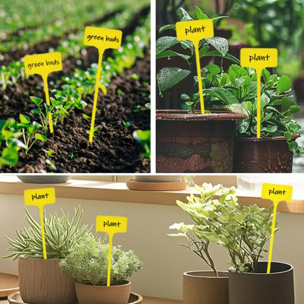 Reusable Plant Tags 30 Pcs Waterproof Plant Labels T-shape Plastic Garden Markers Plant Tags for Outdoor Indoor Potted Plants