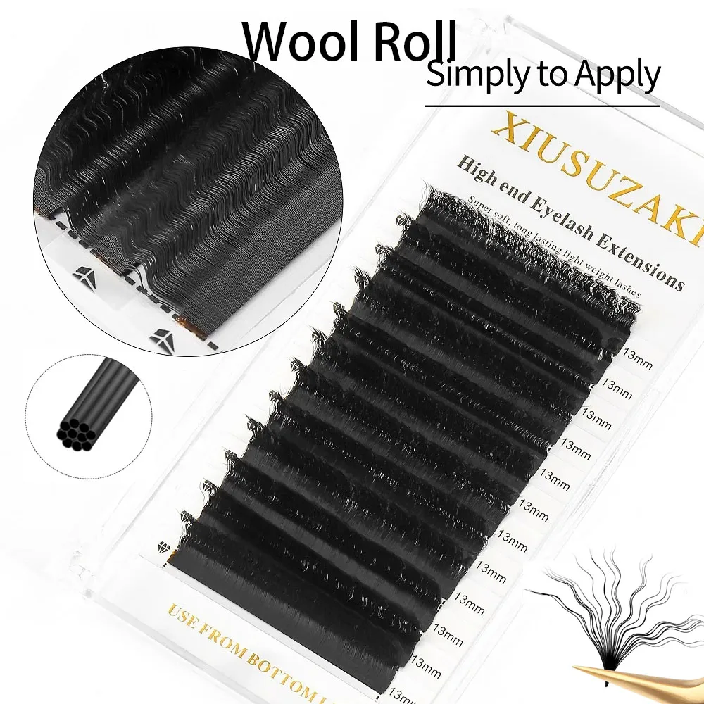 Wool Curl W Shaped Eyelashes Extension Easy Fan Lashes Fast Bloom Austomatic Flowering Volume Soft Individual Lashes Beauty Shop