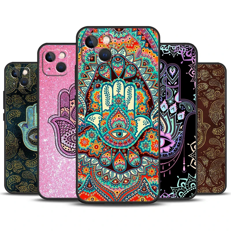 Pokrowiec na telefon z ręki Fatima sztuka dla iPhone 11 12 13 14 15 Pro Mini 7 8 Plus X XR XS Max etui na zderzak
