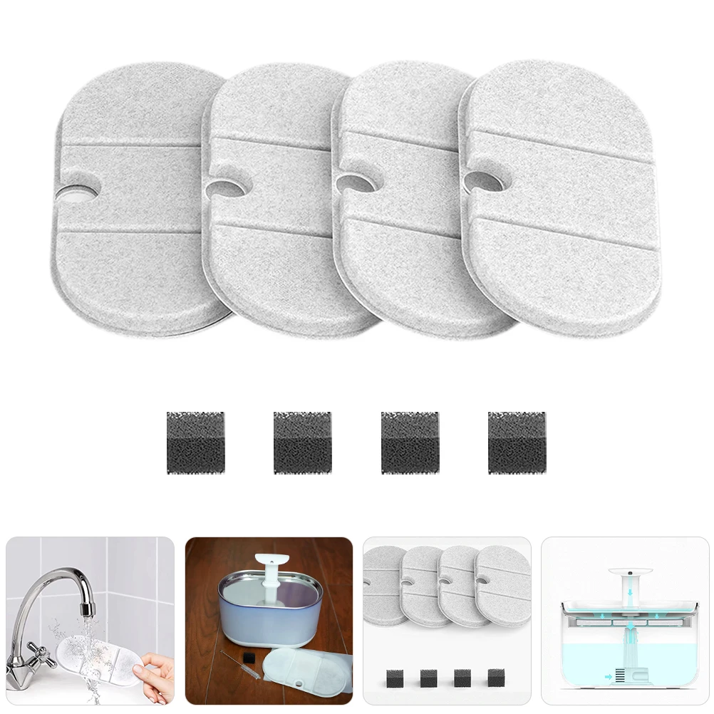 

8pcs Pet Water Fountain Filters Activated Carbon Replacement Cat Dispenser Health Safety Long Lasting Filtration Easy