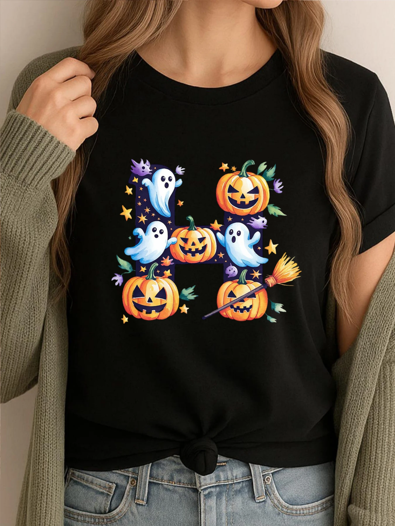 

Винтажная футболка с нашивкой тыквы H, мужские новые рубашки и футболки, дышащий дизайн, уличная одежда, модная одежда с принтом