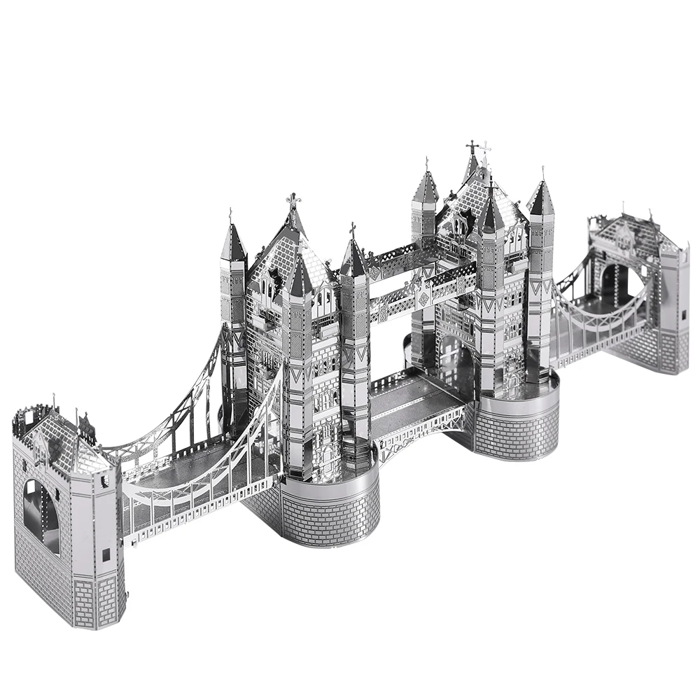 Piececool 3d Metal Puzzle London Tower Bridge DIY Building Kit Toys for Teens Jigsaw Gifts