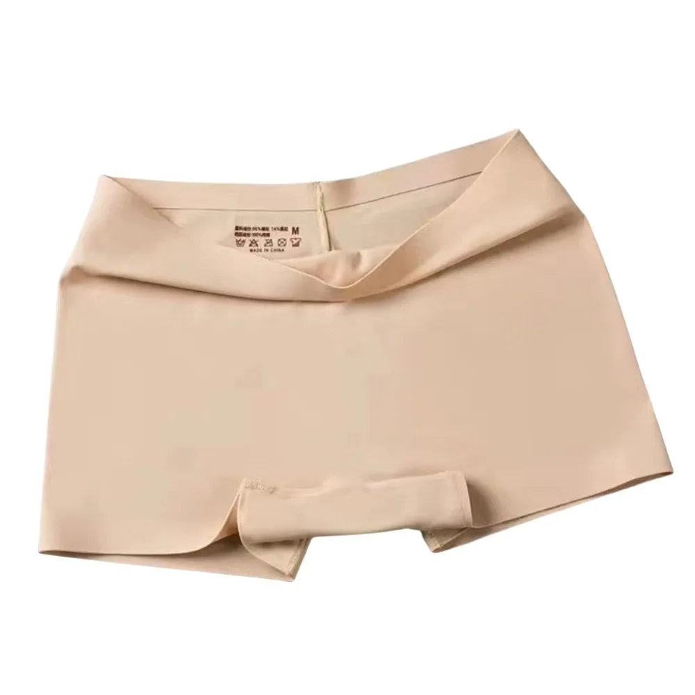 여름용 안전 팬티 아이스 실크 팬티 무봉제 얇은 아이스 실크 브리프 속옷 여성용 복서 팬티