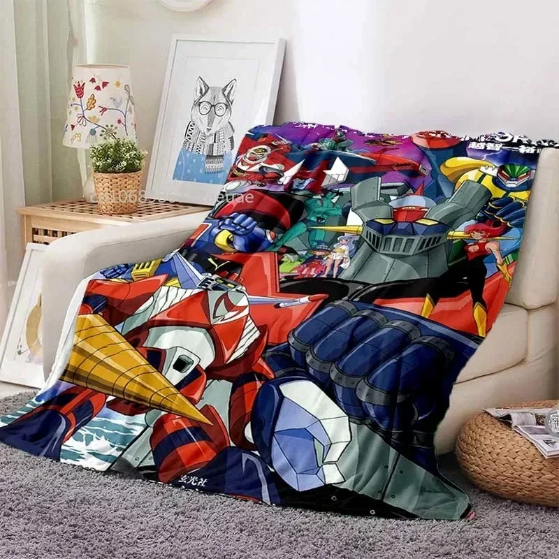 

Mazinger z UFO Robot Grendizer Flannel Blanket Cartoon Anime Children Soft Cover Lightweight Bed Sofa Chair Blanket