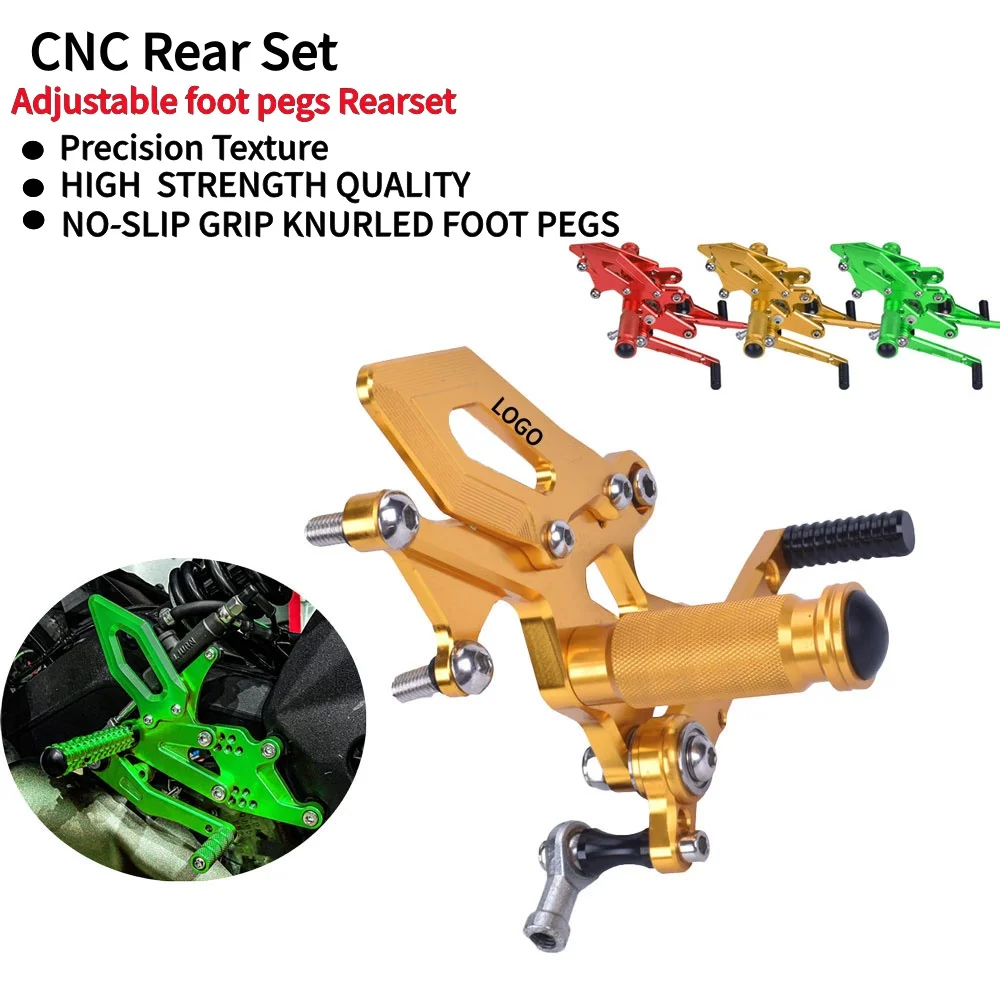 

Задняя подставка для ног мотоцикла из алюминиевого сплава с ЧПУ, подножка для педали, задний комплект для KAWASAKI NINJA 300 250 2013 2014 2015-18