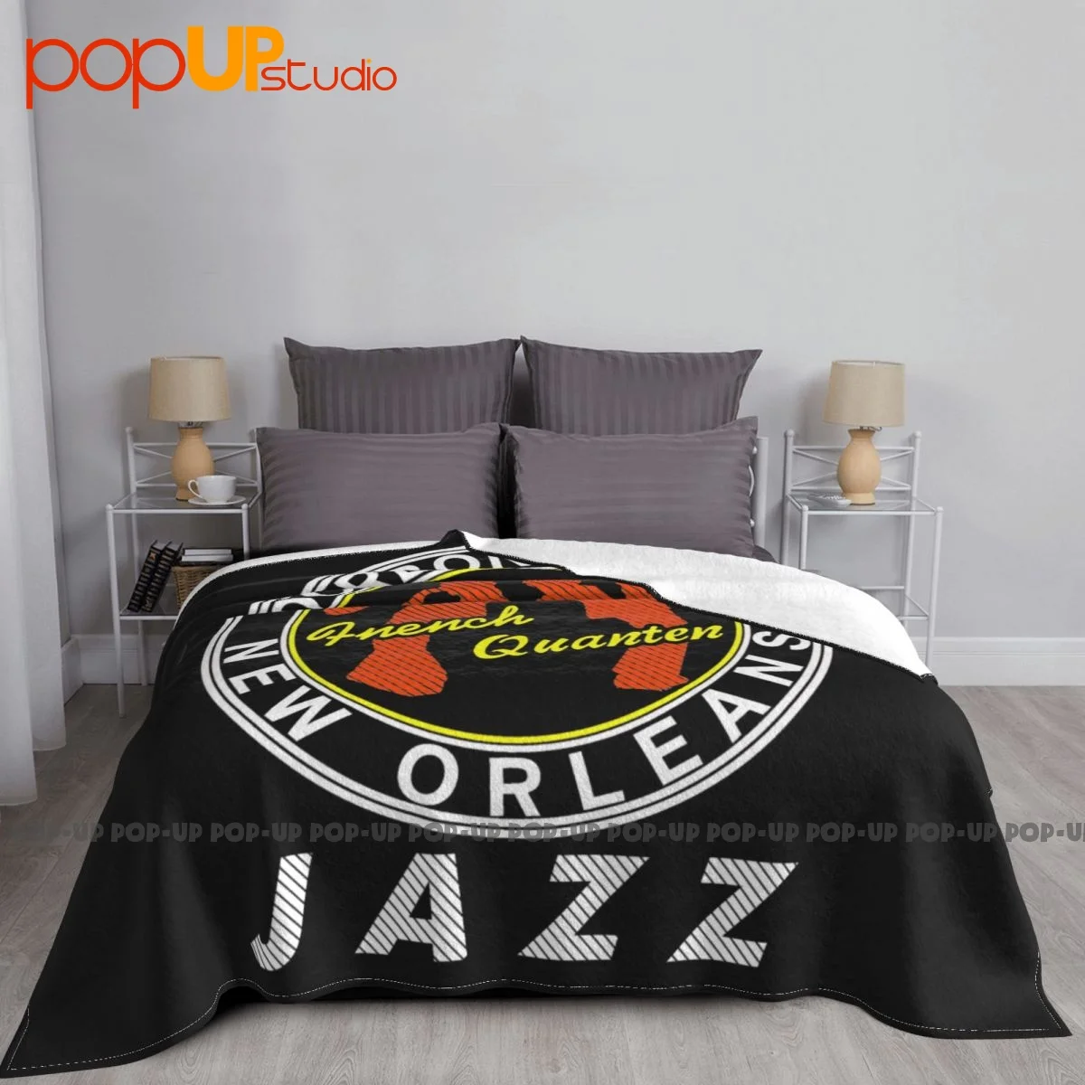 Bourbon Street French Quarter New Orleans Jazz Blanket Home On The Sofa Sofa Dedicated