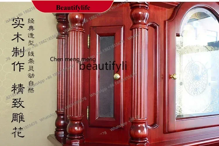 p182 p182  Large Wood Carving German Hermle Movement Solid Wood European the Grandfather Clock Living Room Large Pendulum Clock
