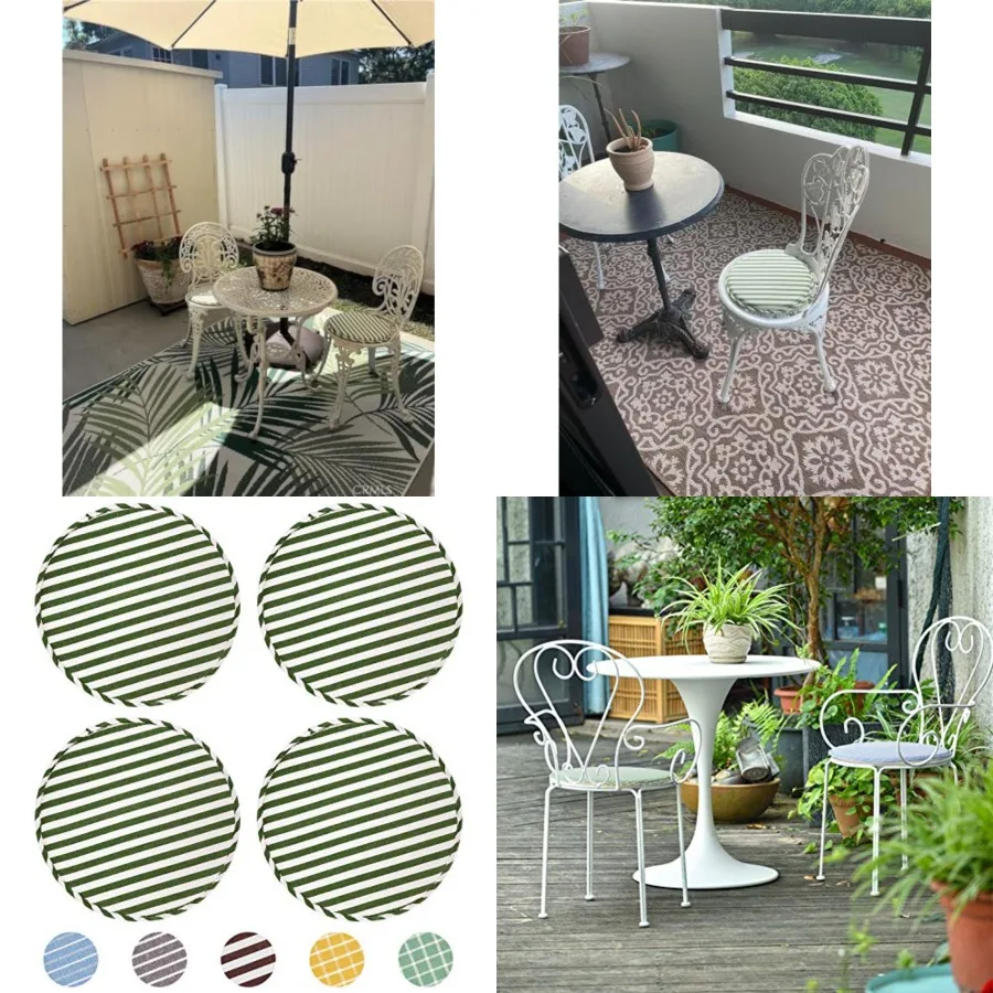 

Round Stool Chair Cushions for Kitchen Dining Seat Pads with Ties 4 Pack Non Slip Cushions Pad for High Stool Chairs Bistro Bar