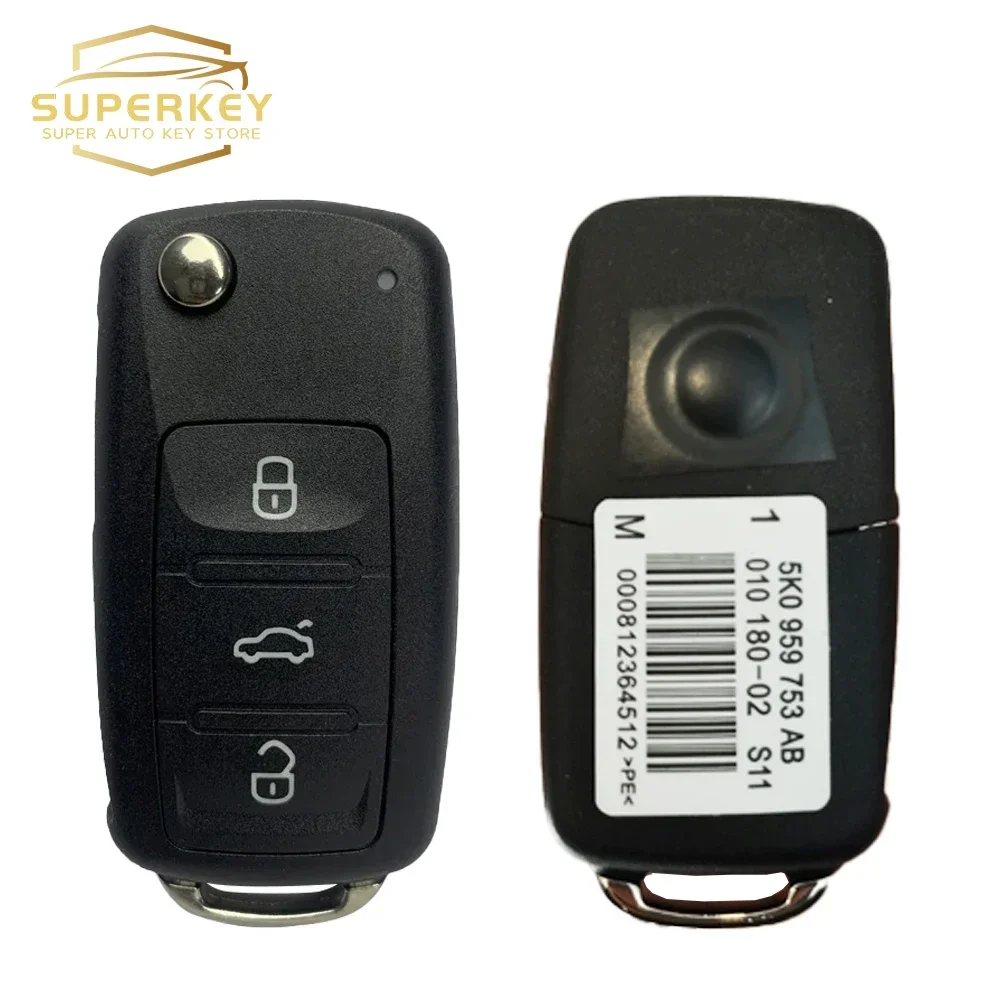 SUPERKEY 3 pulsanti OEM Remote Flip Key 433mhz 48 Chip per VW Volkswagen GOLF POLO Jetta Touran Tiguan Transporter 5 k0 837 202 AD