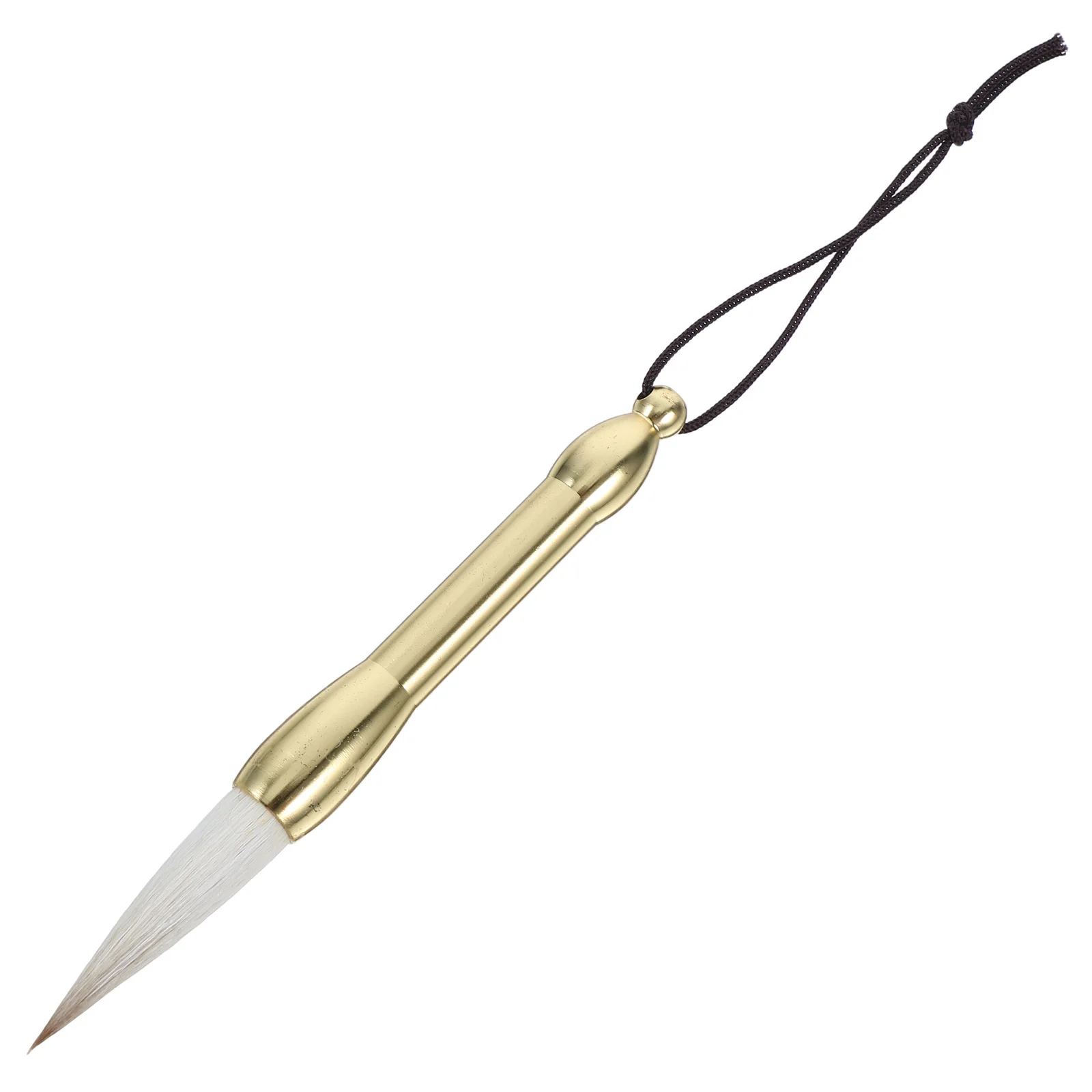 Mini Pocket Chinese Calligraphy Brush Copper Handle Soft Tip Smooth Writing Ink Brush for Painting Drawing Calligraphy