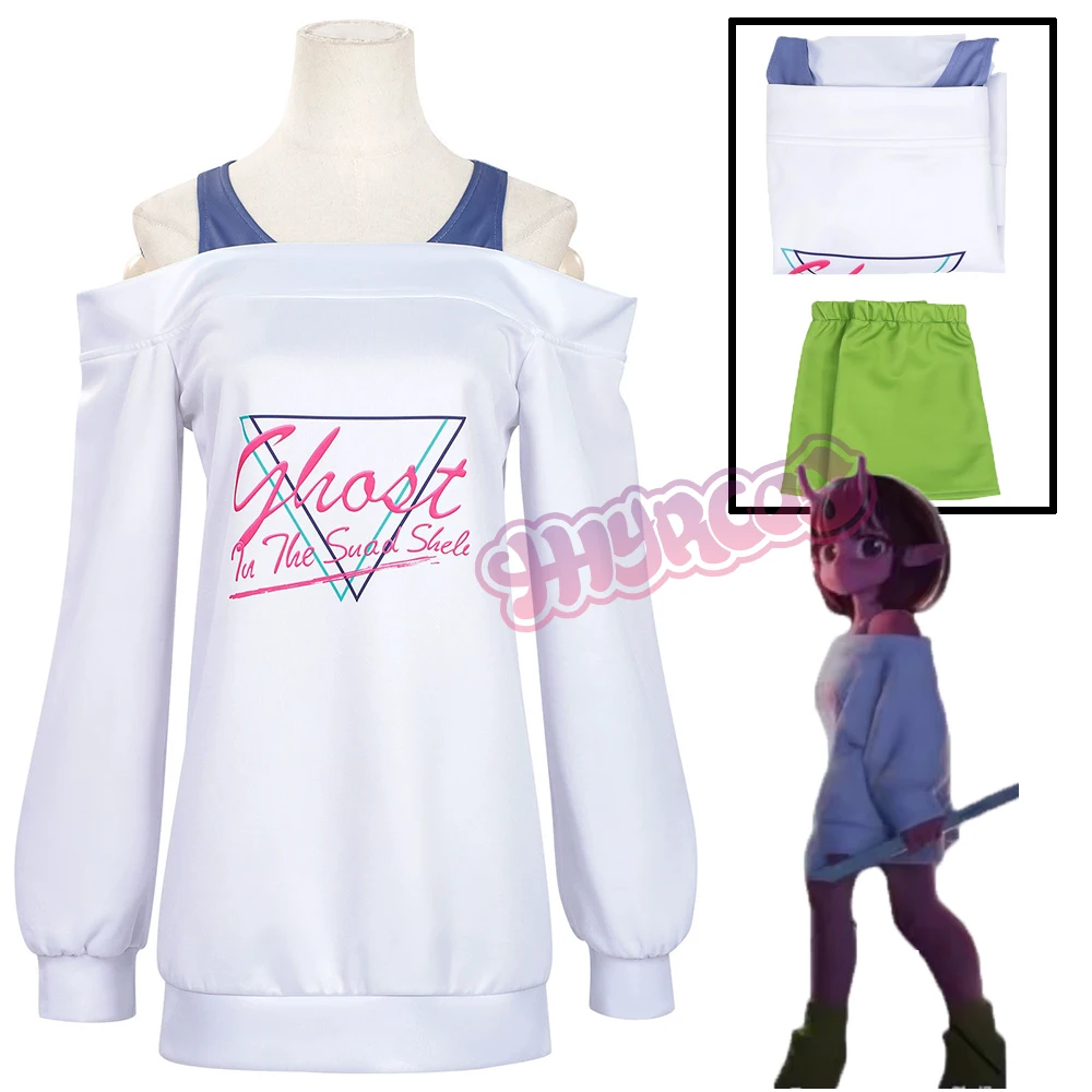 

Milky Subway Kujo Chiharu Cosplay Costume 2PCS Identical One-Shoulder Fake Outfits Halloween The Character Anime Convention